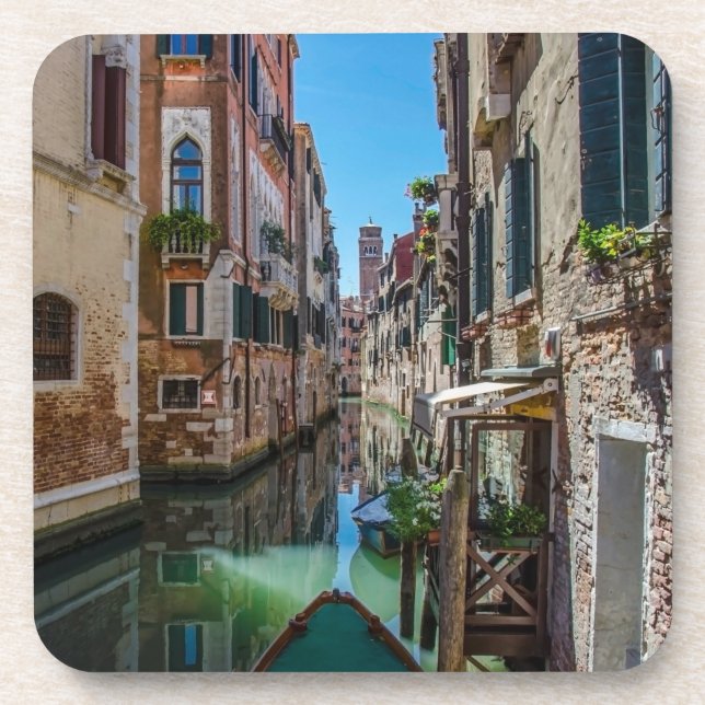 Narrow street with canal in Venice Coaster (Front)