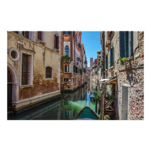 Narrow street with canal in Venice Photo Print
