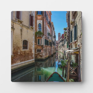 Narrow street with canal in Venice Plaque