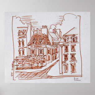 Narrow Streets of Saint-Omer, France Poster