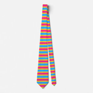 Narrow Stripe Pansexual Flag Neck Tie