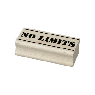 Narrow Stripes black + your own Message: NO LIMITS Rubber Stamp
