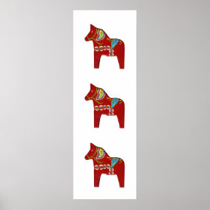 Narrow wall dala horses poster