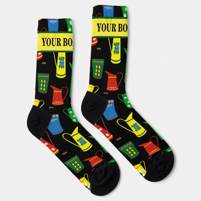 Narrowboat Buckets and Urns Patterned Socks (Right)
