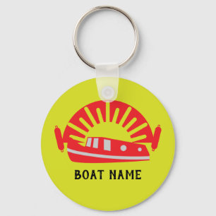 Narrowboat Canal Boat Living Doormat Key Ring