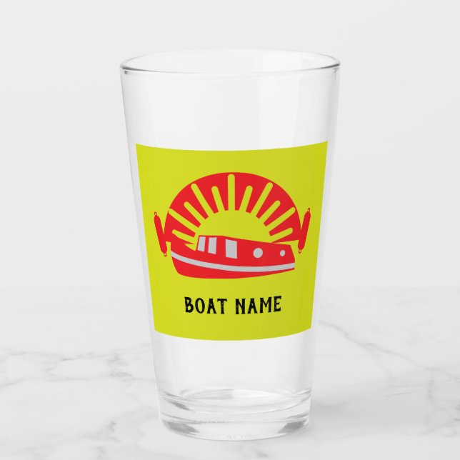 Narrowboat Canal Boat Living Doormat Keychain Wood Glass (Front)