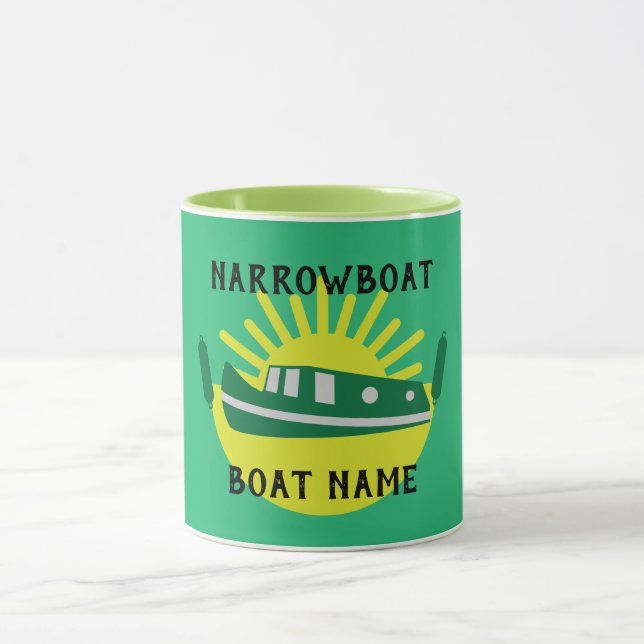 Narrowboat Canal Boat Living Doormat Mug (Center)