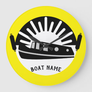 Narrowboat Canal Boat Living Doormat Travel Mug Tr Large Clock