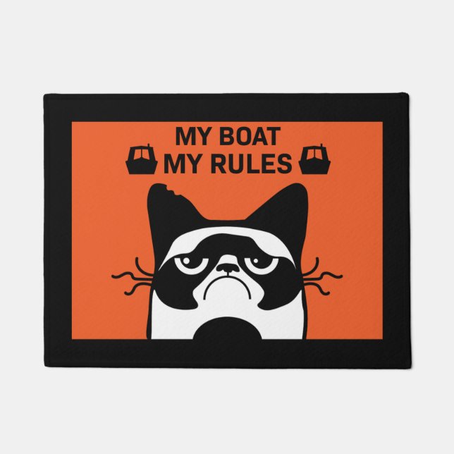 Narrowboat Canal Boat Living Pet Cat Doormat (Front)