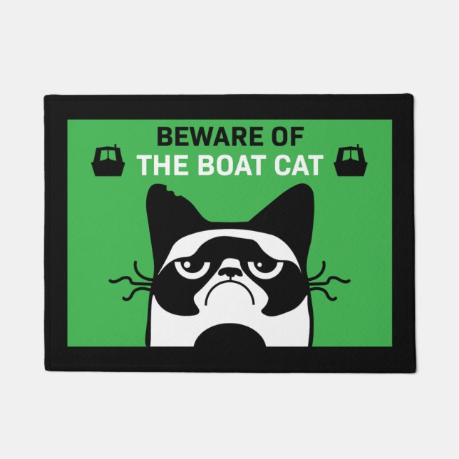 Narrowboat Canal Boat Living Pet Cat Doormat (Front)