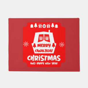 Narrowboat Canal Christmas Xmas Gifts  Doormat