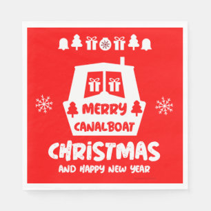 Narrowboat Canal Christmas Xmas Gifts Napkin
