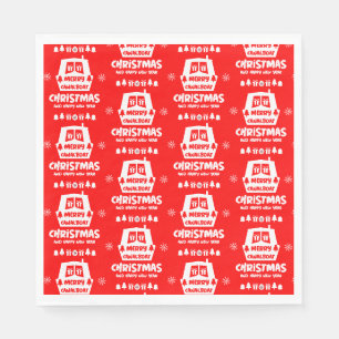 Narrowboat Canal Christmas Xmas Gifts Napkin