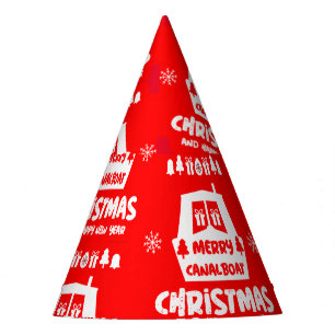 Narrowboat Canal Christmas Xmas Gifts Party Hat