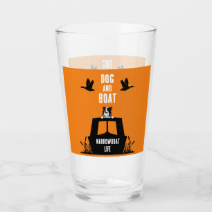 Narrowboat Canalboat Dog Lovers Glass