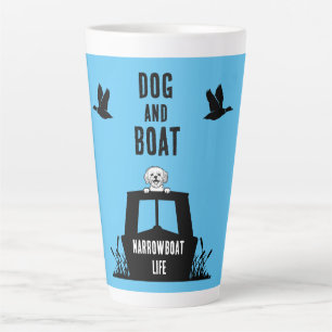Narrowboat Canalboat Dog Owner Latte Mug