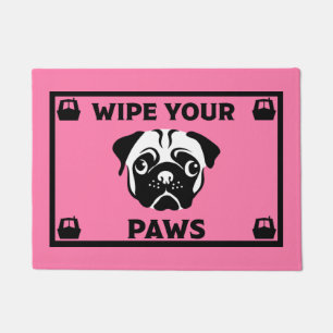 Narrowboat Canalboat Pug Dog Door Mat