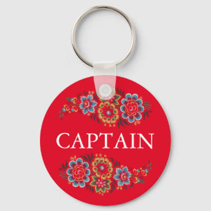 Narrowboat Captain Key Ring
