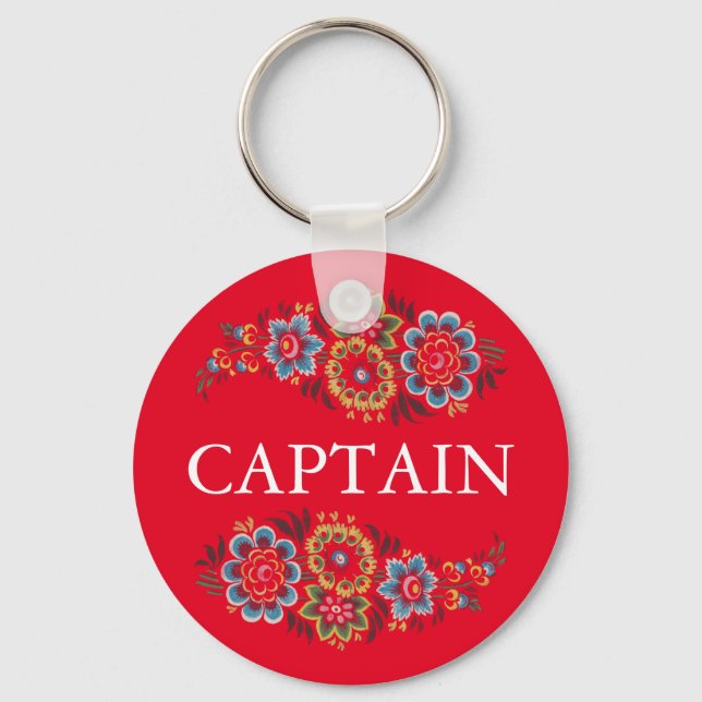 Narrowboat Captain Key Ring (Front)