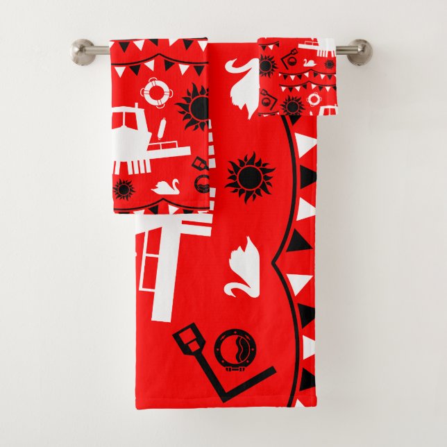 Narrowboat Decor And Gifts Bath Towel Set (Insitu)