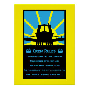 Narrowboat Funny Rules Poster