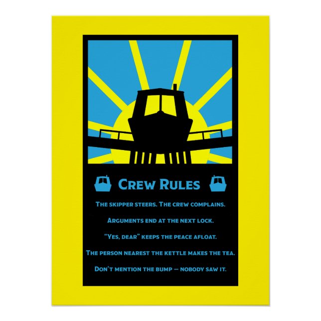Narrowboat Funny Rules Poster (Front)