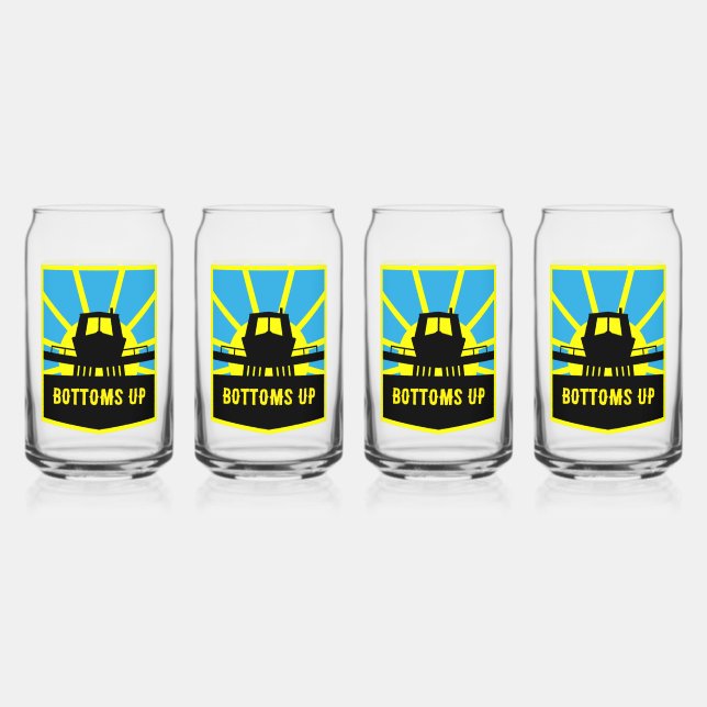 Narrowboat Gift Ideas Can Glass (Front)