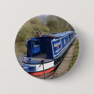 Narrowboat Indefatigable 6 Cm Round Badge
