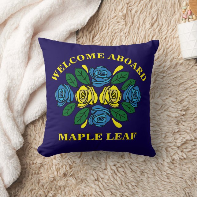Narrowboat Welcome Aboard Custom Boat Name Cushion (Blanket)