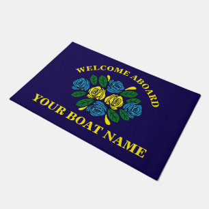 Narrowboat Welcome Aboard Custom Boat Name Doormat