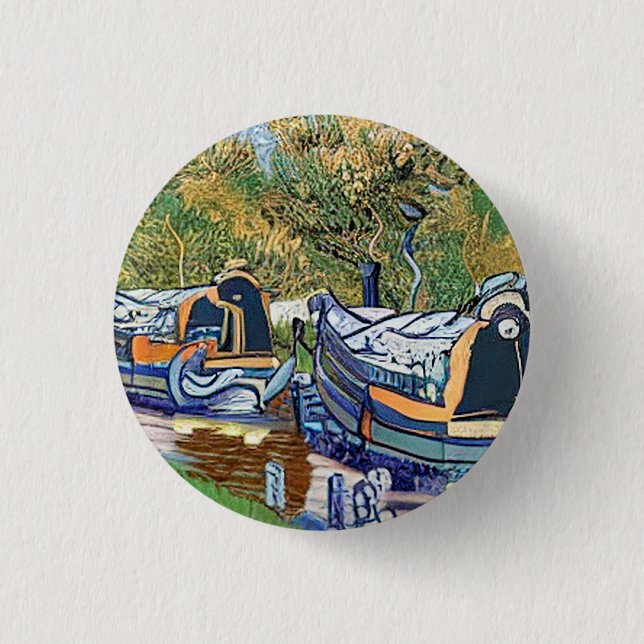 NARROWBOATS 3 CM ROUND BADGE (Front)