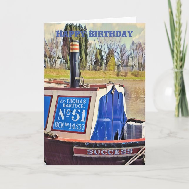 NARROWBOATS  BIRTHDAY CARD (Front)