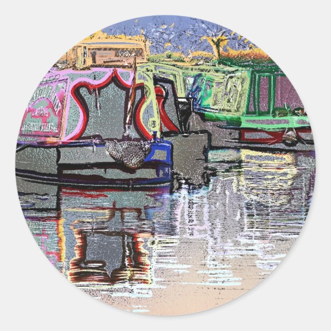 NARROWBOATS CLASSIC ROUND STICKER (Front)