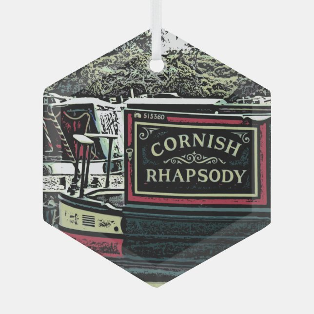 NARROWBOATS   GLASS TREE DECORATION (Front)