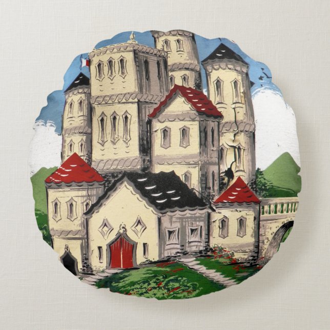 NARROWBOATS ROUND CUSHION (Front)