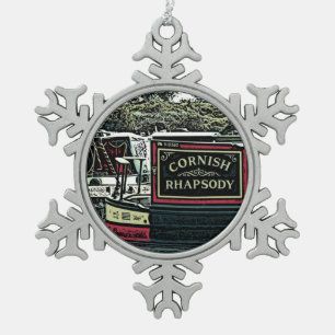 NARROWBOATS SNOWFLAKE PEWTER CHRISTMAS ORNAMENT