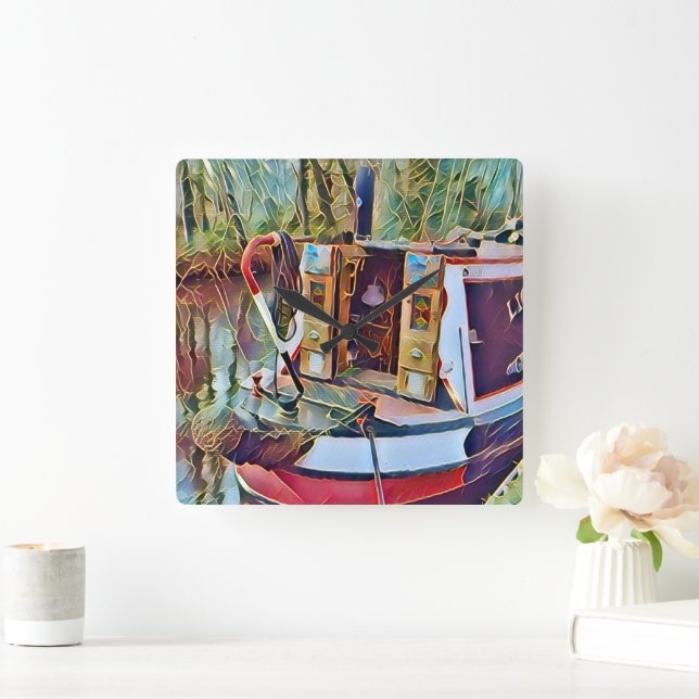 NARROWBOATS   SQUARE WALL CLOCK (Home)