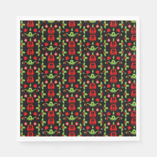 Narrowboats Xmas Canal Christmas Napkin