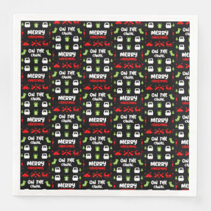 Narrowboats Xmas Canal Christmas Napkin