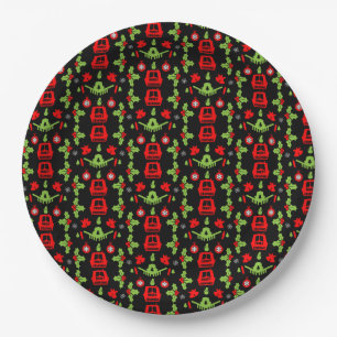 Narrowboats Xmas Canal Christmas  Paper Plate