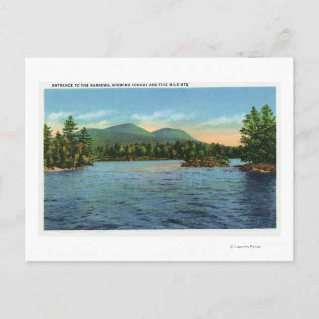 Narrows Entrance, Tongue and Five Mile Postcard (Front)