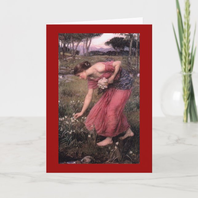 Narsissus Picking Flowers Card (Front)