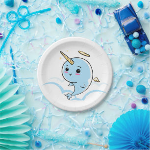 Narwhal Angel Cutie Paper Plate