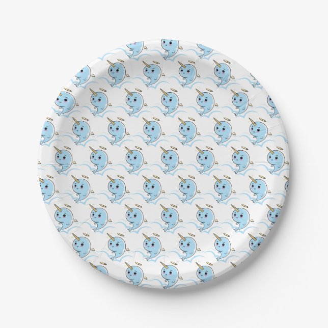 Narwhal Angel Cutie Paper Plate (Front)