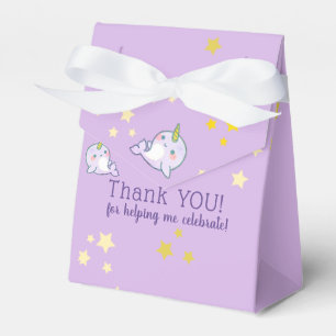 Narwhal Baby Purple Birthday with starfish Favour Box