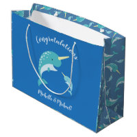 Narwhal Baby Shower Blue Boy Whale