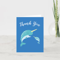 Narwhal Baby Shower Blue Boy Whale