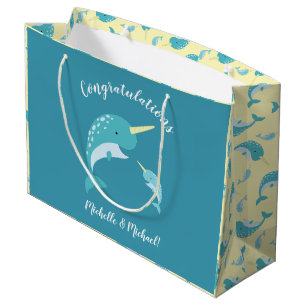 Narwhal Baby Shower Large Gift Bag