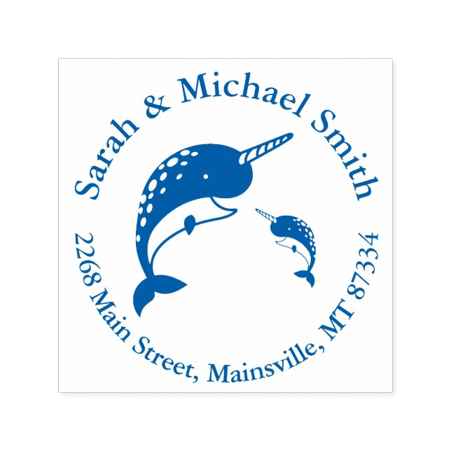 Narwhal Baby Shower Self-inking Stamp (Design)