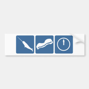 Narwhal - Bacon - Midnight Bumper Sticker